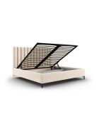 Apollo Kofferbett mit Samtkopfteil, 220 x 150 x 130 cm, hellbeige