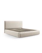 Colonel lichtbeige kofferbed met fluwelen hoofdeinde - 220x200x100cm