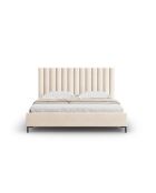 Apollo lichtbeige kofferbed met fluwelen hoofdeinde - 220x190x130cm