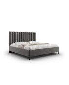 Lit Coffre Avec Tête de Lit en velours Apollo gris clair - 220x210x130cm