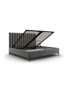 Lit Coffre Avec Tête de Lit en velours Apollo gris clair - 220x210x130cm