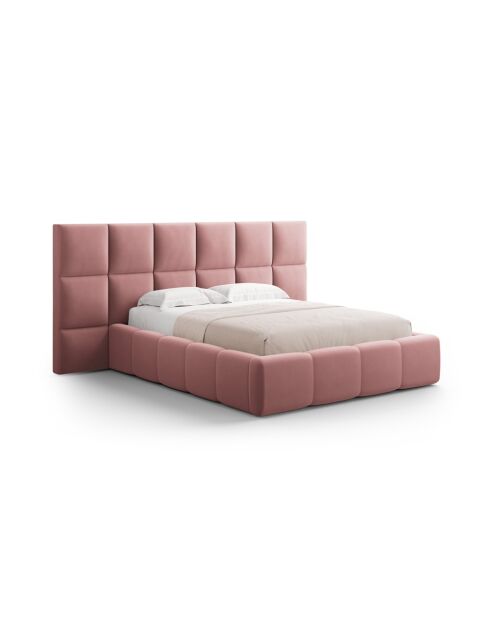 Kommode mit Samtkopfteil Double Isa rosa - 230x250x125cm