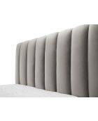 Brustbett mit Samtkopfteil Gina hellgrau - 230x185x125cm