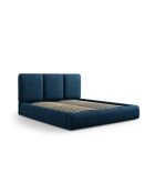 Borstbed met Chenille hoofdbord Bona koningsblauw - 220x180x100cm