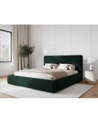Lit Coffre Avec Tête de Lit en velours Colonel vert bouteille - 220x200x100cm