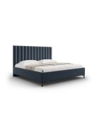 Lit Coffre Avec Tête de Lit en tissu structurel Apollo bleu foncé - 220x210x130cm