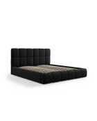 Schlafcouch mit Kopfteil aus schwarzem Sauerampfer-Samt, 220 x 200 x 100 cm