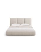 Bedkast met Chenille hoofdbord Bona beige - 220x200x100cm