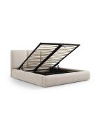 Bedkast met Chenille hoofdbord Bona beige - 220x200x100cm