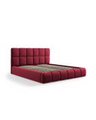 Schlafcouch mit Kopfteil aus rotem Sauerampfer-Samt, 220 x 160 x 100 cm