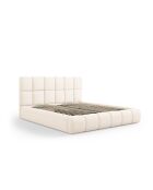 Sauerampfer-Kastenbett mit Chenille-Kopfteil, hellbeige, Sauerampfer — 220 x 200 x 100 cm