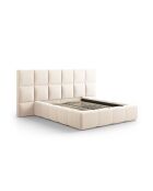 Lit Coffre Avec Tête de Lit en velours Double Isa beige clair - 230x250x125cm