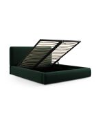 Lit Coffre Avec Tête de Lit en velours Colonel vert bouteille - 220x180x100cm