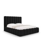 Brustbett mit Samtkopfteil Gina schwarz - 230x205x125cm