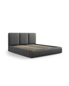 Bedkast met Chenille hoofdbord Bona donkergrijs - 220x160x100cm