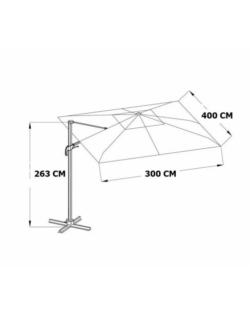Offset-Sonnenschirm Saphir, 4 x 3 m, Anthrazit