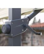 Antracietkleurige parasol met offset Saphir - 4x3m