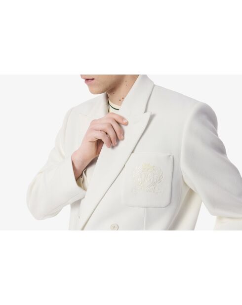 Blazer cruzado con el escudo de armas tradicional bordado en harina