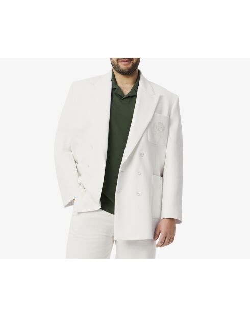 Blazer cruzado con el escudo de armas tradicional bordado en harina