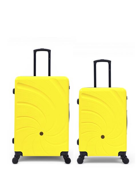 Set mit 2 großen und Wochenendkoffern Serena 77/67 cm gelb