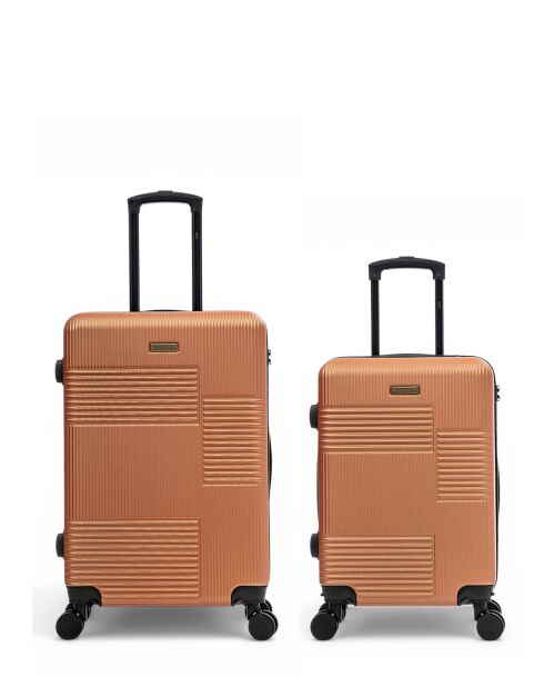 2er-Set Livia Wochenend- und Handgepäckkoffer 67/57 cm orange