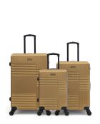 Set van 3 grote koffers, weekend en cabine Livia 77/67/57 cm donkerbeige