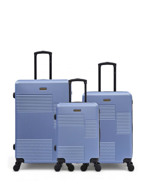 Set van 3 grote koffers, weekend en cabine Livia 77/67/57 cm blauw