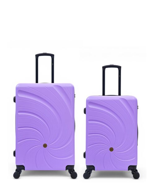 Set mit 2 großen und Wochenendkoffern Serena 77/67 cm lila