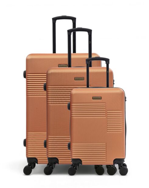 3er-Set - Große Koffer, Wochenende und Kabine Livia 77/66/57 cm orange