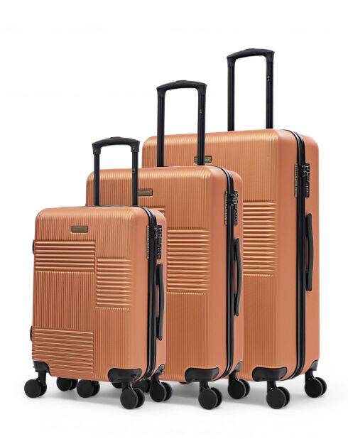 3er-Set - Große Koffer, Wochenende und Kabine Livia 77/66/57 cm orange