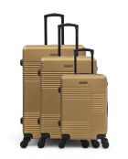Set di 3 - Valigie grandi, weekend e cabina Livia 77/66/57 cm beige scuro