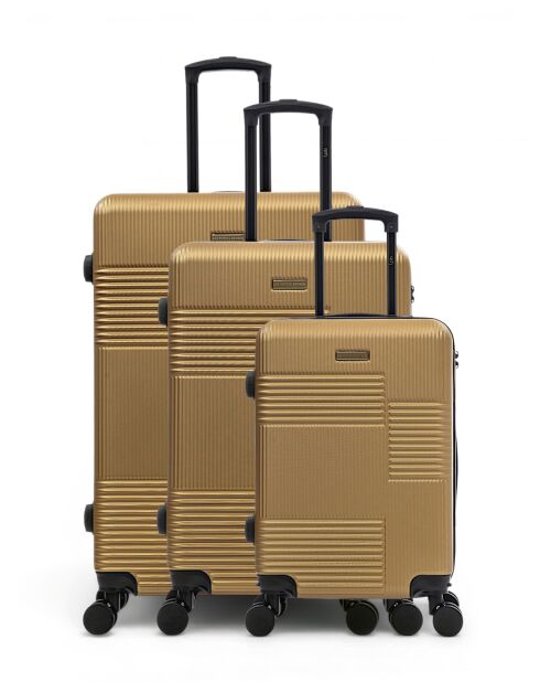 Set van 3 - Grote koffers, weekend en cabine Livia 77/66/57 cm donkerbeige