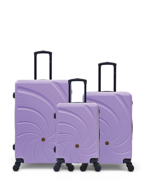 Set van 3 grote koffers, weekend en cabine Serena 77/67/57 cm paars