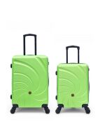 Set mit 2 grünen Wochenend- und Kabinenkoffern Serena 67/57 cm