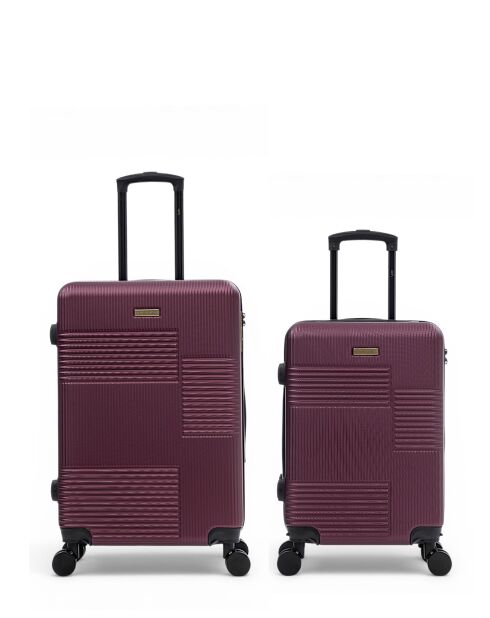 2er-Set Livia Wochenend- und Handgepäckkoffer 67/57 cm, pflaumenfarben