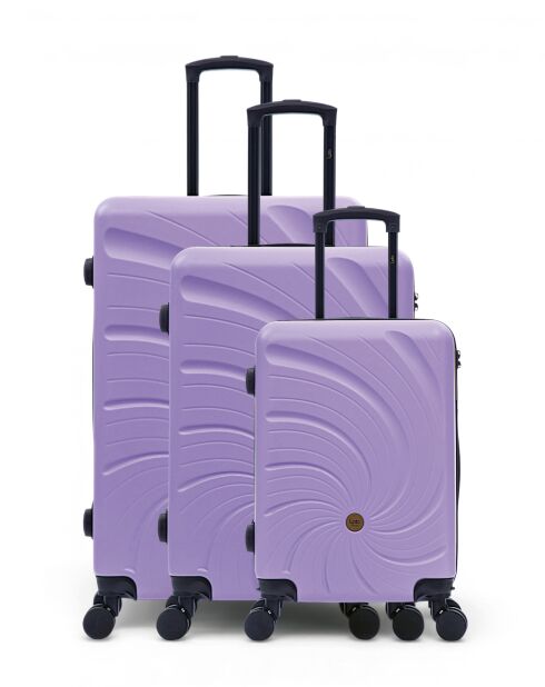 Serena Reisekoffer, Größe 77/67/57 cm, Violett, groß, für Wochenendkoffer und Handgepäck, 3er-Set
