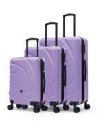 Set van 3 stuks - Serena 77/67/57 cm paarse grote koffers, weekend- en hutkoffers