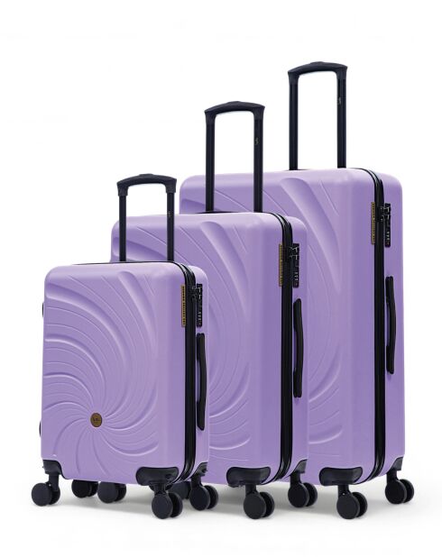 Serena Reisekoffer, Größe 77/67/57 cm, Violett, groß, für Wochenendkoffer und Handgepäck, 3er-Set