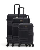 3er-Set — Livia 77/66/57 cm, schwarz, groß, Wochenend- und Handgepäckkoffer