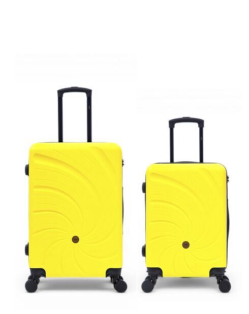 Set mit 2 gelben Wochenend- und Kabinenkoffern Serena 67/57 cm