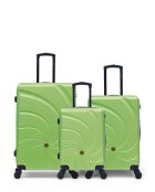 Set van 3 grote koffers, weekend en cabine Serena 77/67/57 cm groen