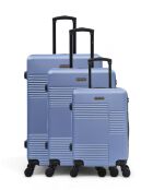 Set van 3 - Livia 77/66/57 cm blauwe grote koffers, weekend- en hutkoffers