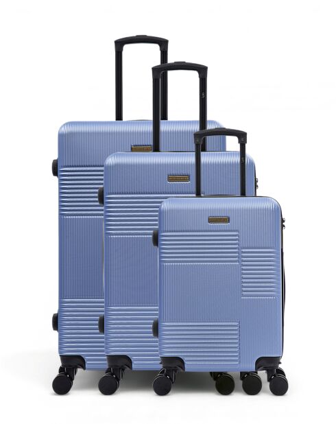 Set van 3 - Livia 77/66/57 cm blauwe grote koffers, weekend- en hutkoffers