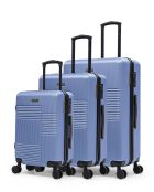 Set van 3 - Livia 77/66/57 cm blauwe grote koffers, weekend- en hutkoffers