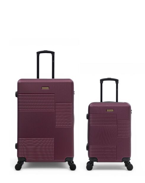 Set aus 2 großen Koffern und Kabine Livia 77/57 cm pflaume