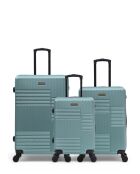 Set van 3 grote koffers, weekend en cabine Livia 77/67/57 cm lichtgroen