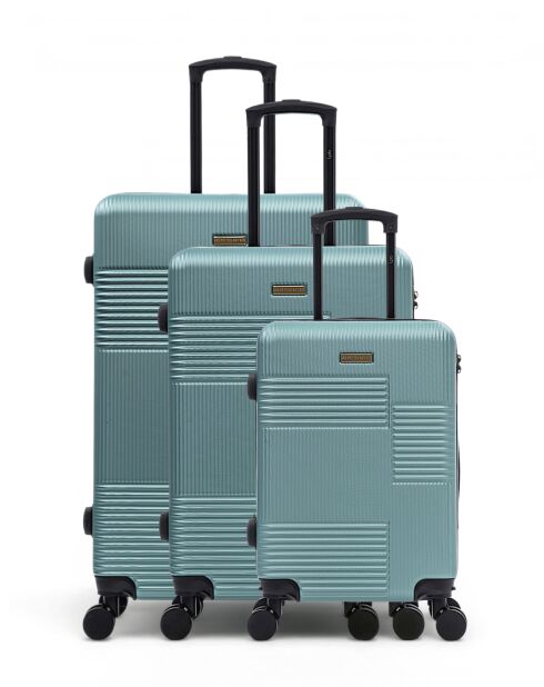 Set van 3 - Livia 77/66/57 cm lichtgroene grote koffers, weekend- en hutkoffers