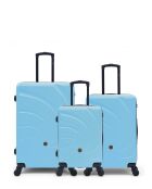 Set mit 3 großen Koffern, Wochenende und Kabine Serena 77/67/57 cm himmelblau