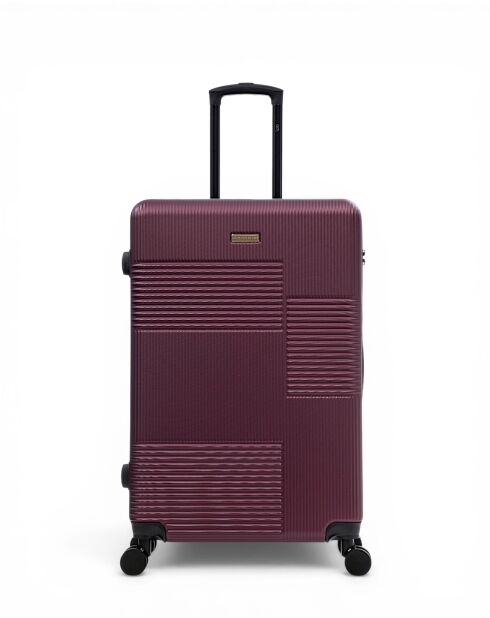 Set van 3 grote koffers, weekend en cabine Livia 77/67/57 cm pruim