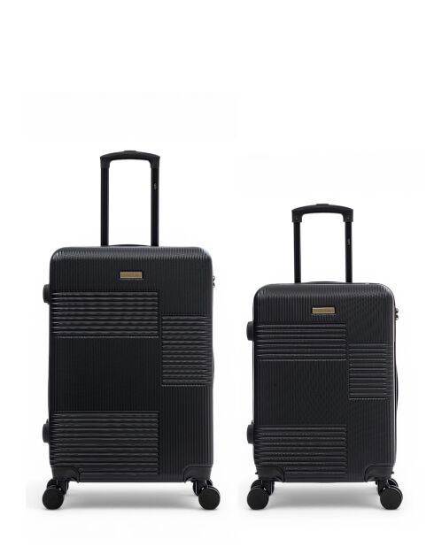 2er-Set Livia 67/57 cm schwarze Wochenend- und Kabinenkoffer